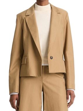 VINCE Cropped Twill-Wool Blend Blazer Jacket NWT